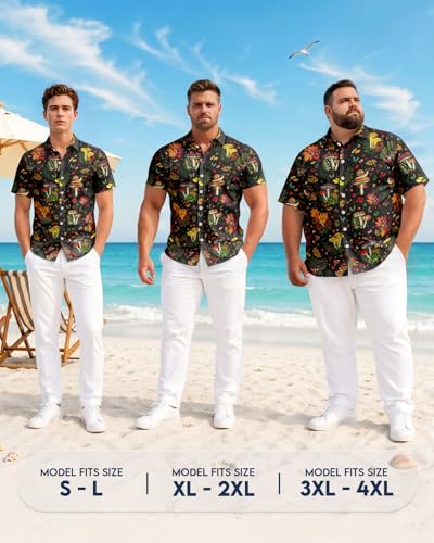 Image of 99TIMORO Fathers Funny Mens Hawaiian Shirt, Movie Button Down Short Sleeve Top, Father Day Summer Gifts