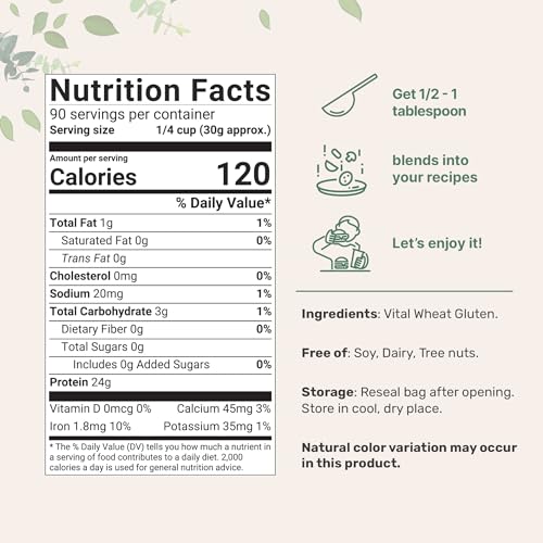 image for Micro Ingredients Premium Vital Wheat Gluten, 6lbs Powder | Great for 