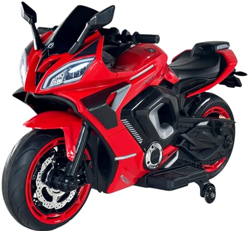 Image of Wishmaster 5 to 10 Years Electric Battery Operated Ride on Vehicles for Baby 2 Motorcycle Suitable Age 6-12 | Big Size Bike | Toy as Gift (R9 Big Bike (4-12 Years), Red)