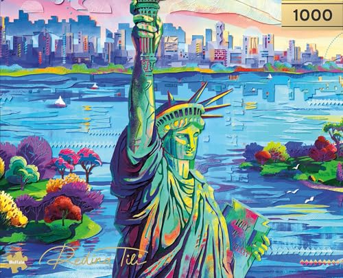Buffalo Games - Celebrate Liberty - Rompecabezas de 1000 piezas para adultos | Arte de Redina Tili, Tablero reciclado, Acabado en foil, Tamaño terminado 26.75 x 19.75 pulgadas, Poster tamaño completo incluido miniatura 5