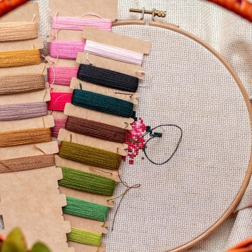 Image of LEISURE ARTS Embroidery Kit 6 inch Yellow & Blue Flowers - Embroidery Kit for Beginners and Adults, Cross Stitch Kits with Patterns, DIY Starter Set for Seasonal Craft Projects