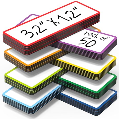 50 Pack Dry Erase Magnetic Labels 3.2x1.2 in...