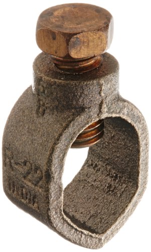 Burndy GRL5 Light Duty Economical Ground Rod Clamp, 10 AWG - 2 AWG Conductor Range, 5/8