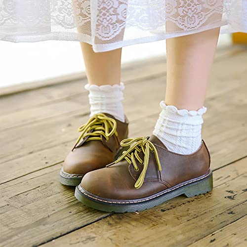 Mcool Mary Women's Crew Socks,Casual Dress Socks Casual Cotton Knit Comfy Ruffle Frilly Ankle Socks For Women 6 Pack3