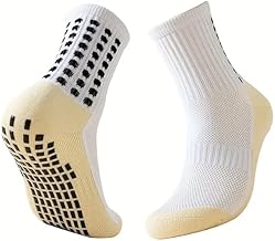 Men's Non-Slip Grip Socks for Yoga, Pilates, Barre & Home – Anti-Skid Cotton Athletic Socks with Rubber Grips
