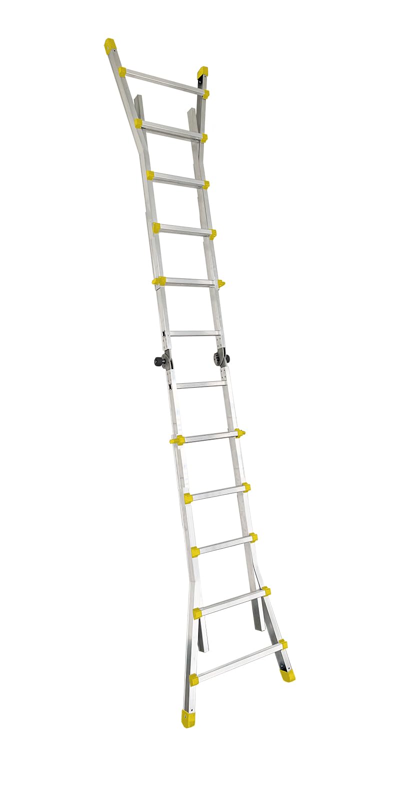 Svelt Scala Telescopica Professionale in Alluminio – Multiuso con Cerniera Automatica per Uso a Sfilo, Cavalletto e Zoppa su Scale (10+10 Gradini)