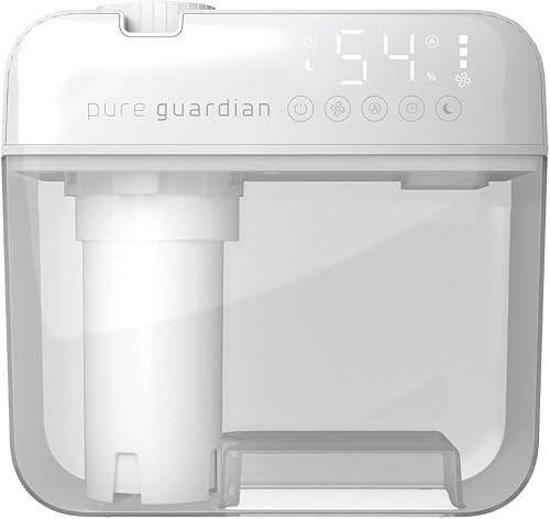 Miniatura 7 de PureGuardian Humidificador ultrasónico de niebla fría de 1 galón, tiempo de funcionamiento de 48 horas, calas de 410 pies cuadrados, humidistato,