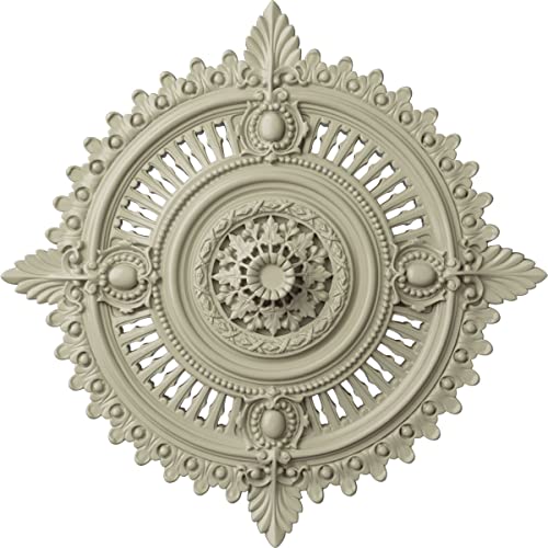 Image of Ekena Millwork CM29HYCYF Haylynn Ceiling Medallion, Clear Yellow, 29-1 /8 inch x 1-1 /4 inch x 4 inch