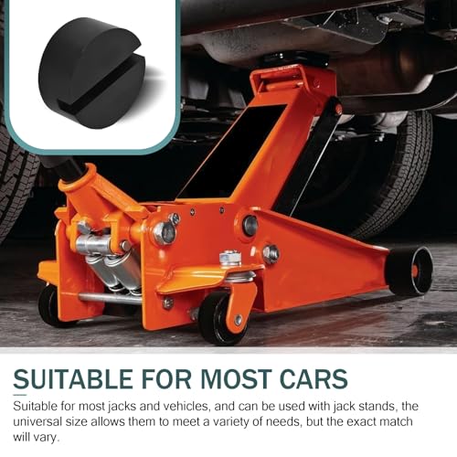Image of 2 PCS Car Rubber Jack Pads, Car Floor Jack Stand Accessories, 2.91 inch x 1.34 inch x 0.35 inch Horizontal Jack Buffer Pads, Universal for Most Cars (Black)