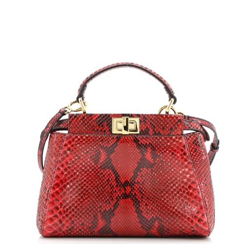 Pre-Loved Peekaboo Bag Python Mini, Red