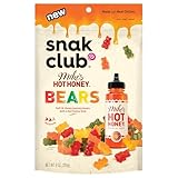 Snak Club Mike’s Hot Honey Bears Gummy Candy, Soft and Chewy Gummy Bears with Sweet Heat, Unique Candy Snacks, 9 oz Family Size Bag