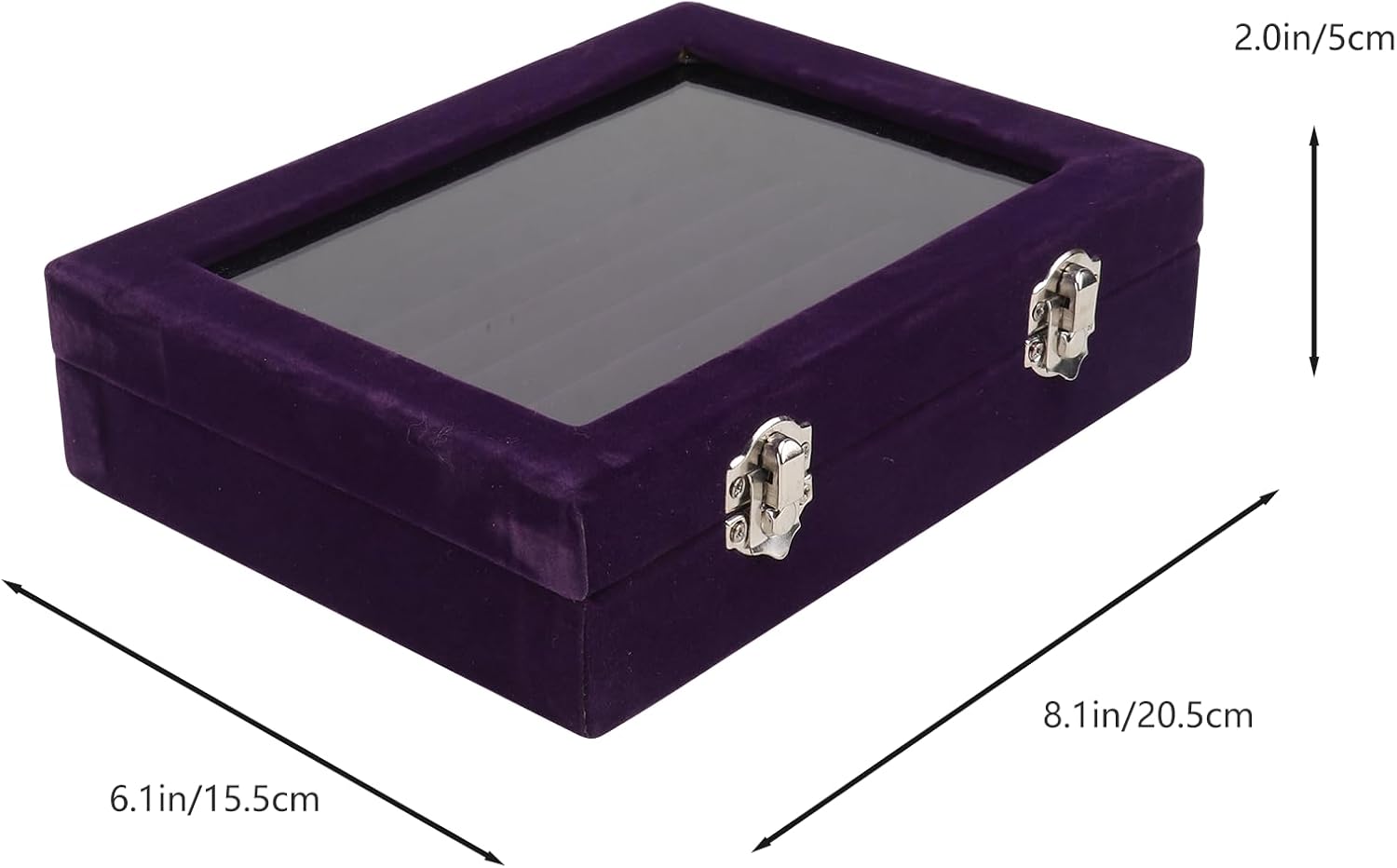 Mipcase Purple Flocking Jewelry Box with Lid and Safety Locks image 2