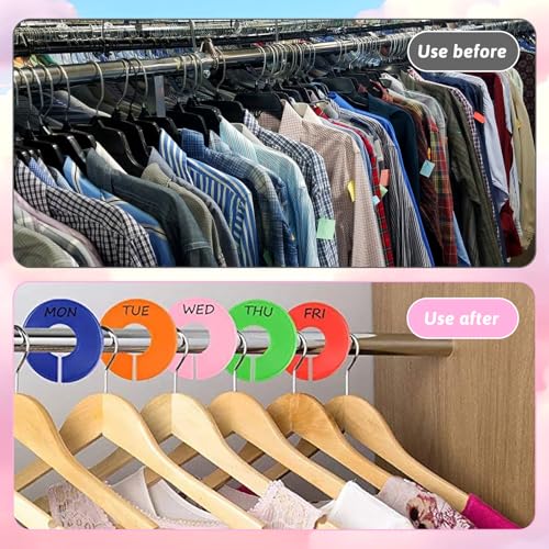 Yuomeaz 10 Stück Größentrenner Baby, Bunt Größentrenner Kleiderstange, Größenreiter für Kleiderstange, Rund Größenreiter für Röcke, Garderoben Größenfinder, Bekleidungsgeschäfte