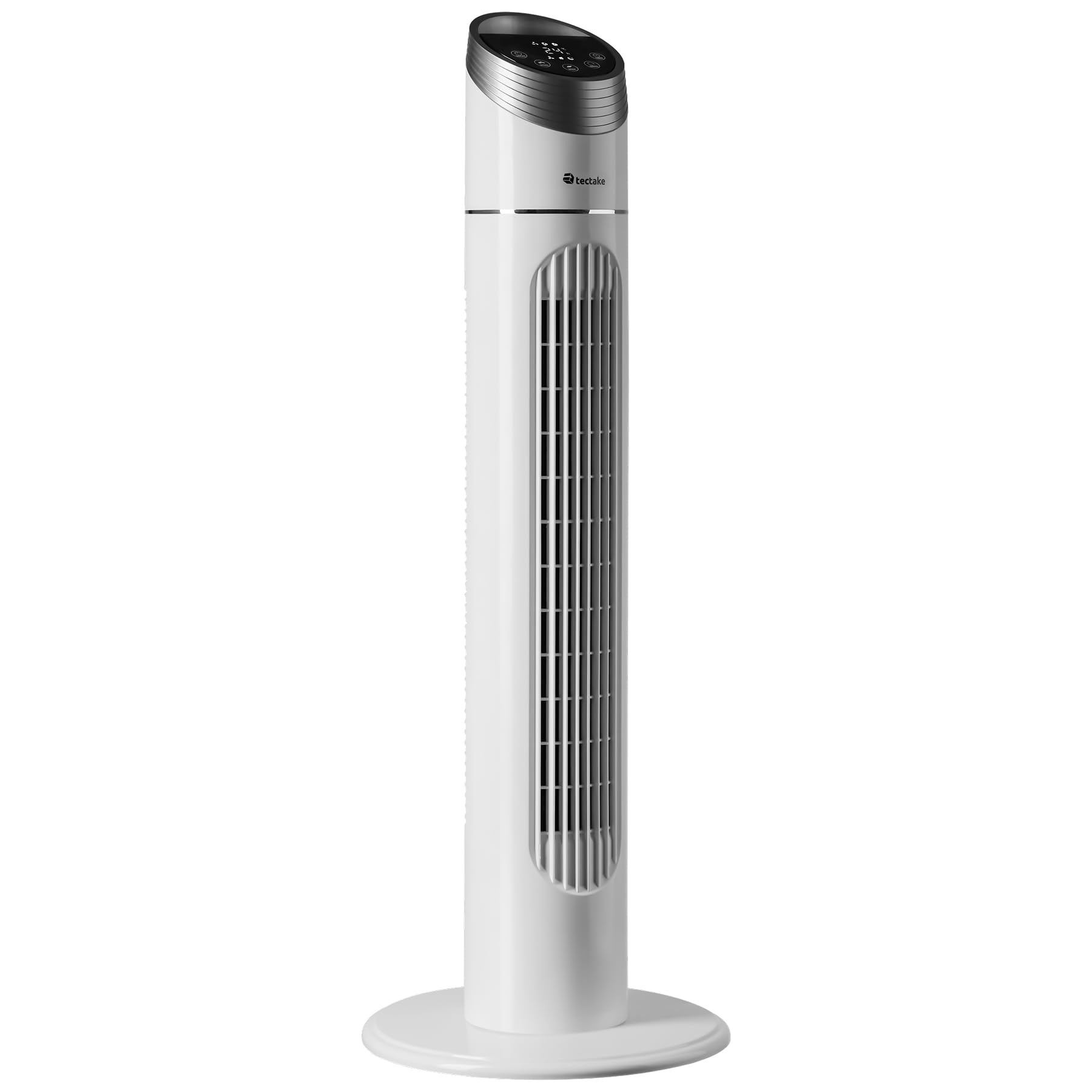 tectake® Ventilateur Colonne 90 cm, 3 modes et 3 vitesses, Fonction de minuterie, Ecran LED, Télécommande, Ventilateur Silencieux & Oscillant pour Bureau, Chambre, Salon, Maison - Blanc