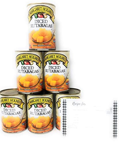 Margaret Holmes Diced Canned Rutabaga Bundle - 6 x 14.5 Oz Cans of Margaret Holmes Diced Rutabaga With JFS Recipe Card