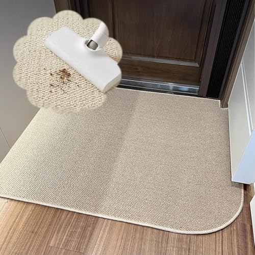 マットラグ/窓用パッドのクリーニング TPR滑り止めベース付き、柔らかく速乾性で吸水性に バスマット サイザル麻の出窓用シートクッション/窓枠プロテクター(Beige,120x60cm(47x24))