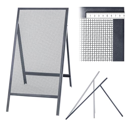 KADAX Colino passante, griglia in filo di acciaio, filtro da giardino, filtro in acciaio, filtro per sabbia, filtro rettangolare per sabbia e compost e terra e pietre (larghezza maglie 0,4 x 0,4 cm)