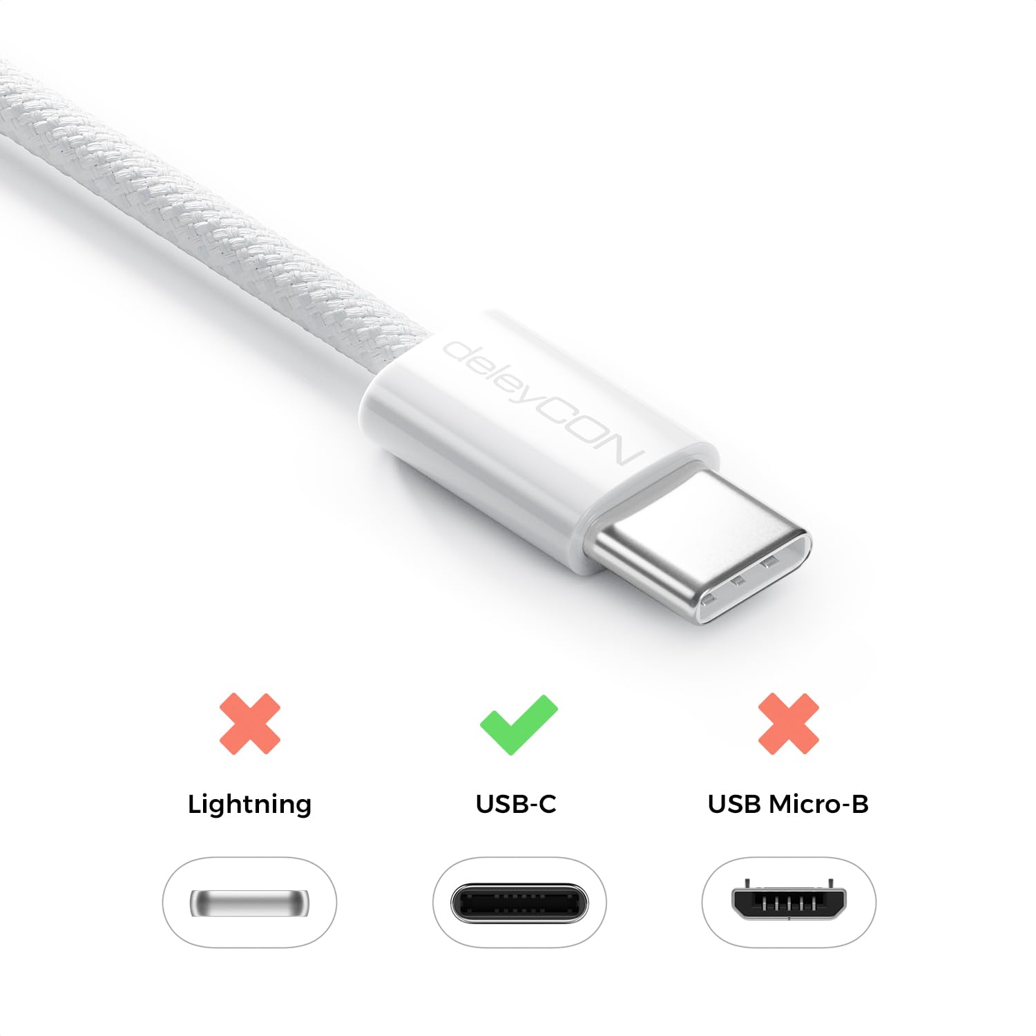 deleyCON Set USB C 60W [2 Pezzi, 1M + 1M] PD 3.0 USB-C a C Ricarica Rapida per iPhone 17 16 Pro Max Air Galaxy S26 S25 A56 A17 A26 iPad MacBook Xiaomi Switch PS5