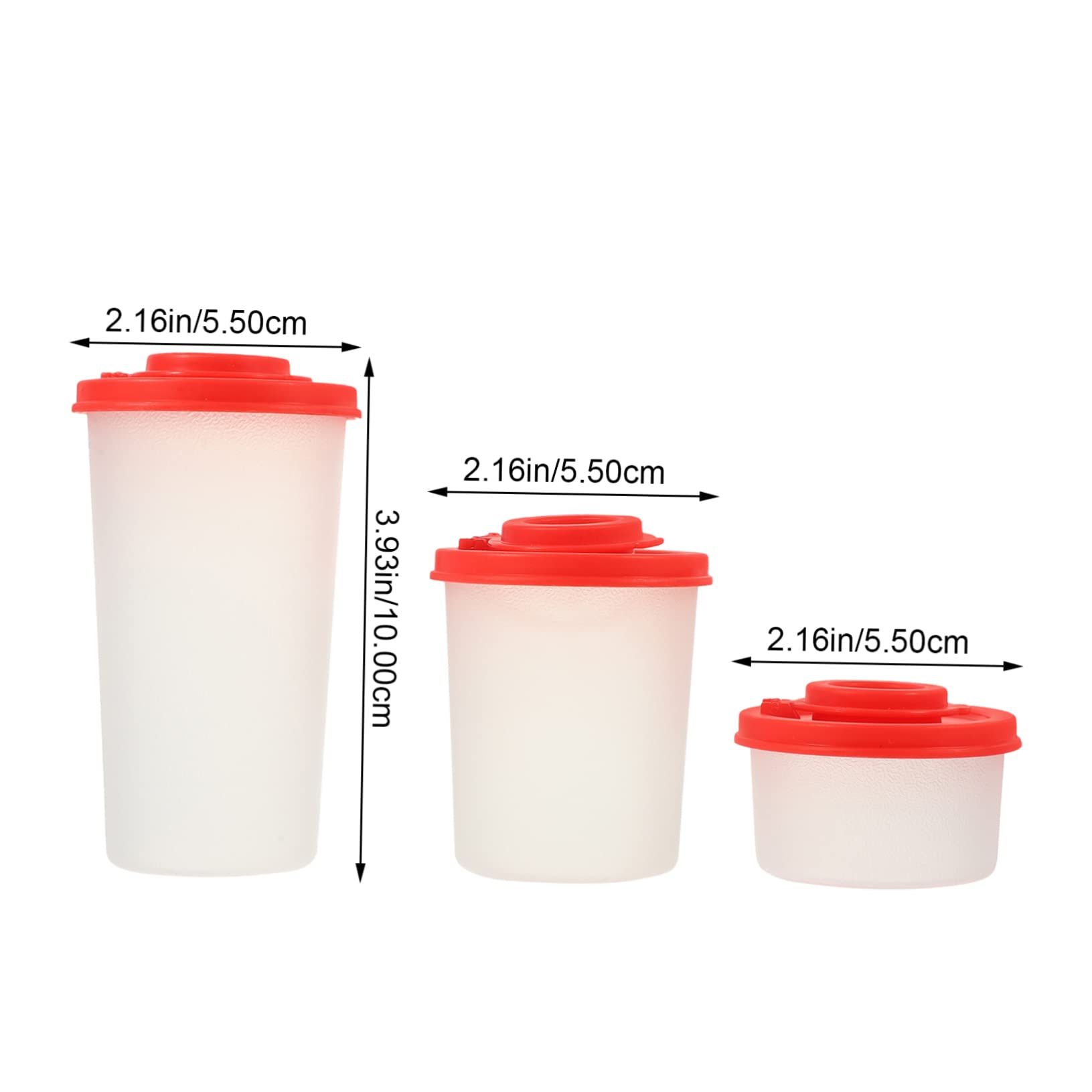 Luxshiny 3pcs Portable Spice Dispenser with Lid Food Grade Plastic Seasoning Shaker for Kitchen Essentials for Salt Pepper and Condiments Storage