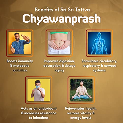 Image of Sri Sri Tattva Chyawanprash - Herbal Immunity Booster with 40+ Ayurvedic Ingredients for Better Strength and Stamina - 1kg (Pack of 2)