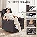 MALOL Leather Recliner Chair for Adults, Swivel Rocker Recliner for Small Spaces, Wide Glider Rocking Nursery Chair with Ergonomic High Backrest, for Home Living Room, Office, Bedroom（Chocolate Brown）