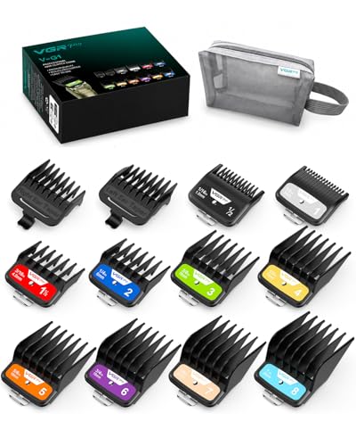 VGRPRO Professional Hair Clipper Guards Color Coded Hair Cutting Guides from 1/16 to 1 Replacement Barber Guards Compatible with Most Hair Clippers