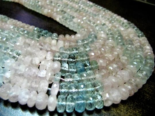 Natural Multi Color Aquamarine Rondelle Faceted 7 mm Gemstone Morganite Beads Strand 7 inch Long