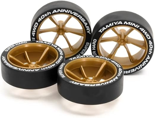 Cerchi E Gomme Per Mini 4WD Tamiya - Set Cerchi Verdi Con Gomme Dure - 30mm Diametro - Foto 9