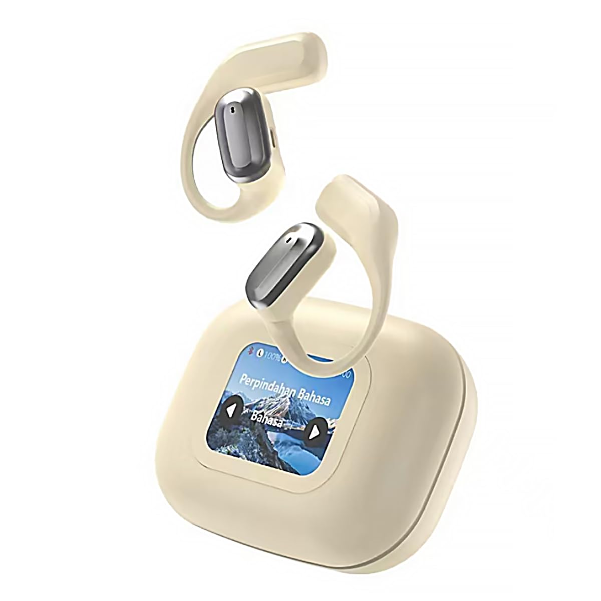 AI Language Translation Earbuds, OWS LCD Touchscreen Translator for 144 Languages 2025 New Wireless Open Ear AI Translating Ear Buds Compatible with