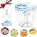 Sweelive Mini Tritatutto Manuale con 5 Lame, 900ML Tritatutto da cucina manuale Tritatutto per Frutta e Verdura, Tritatutto a Cipolla Manuale con Accessorio per Spremiagrumi e Frullatore Uova (Blu)