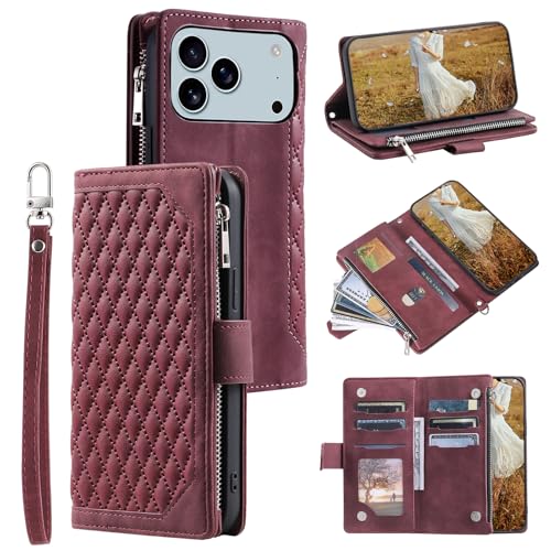 Étui portefeuille pour téléphone Pro antichoc protégeant vos cartes et écran couleur bordeaux