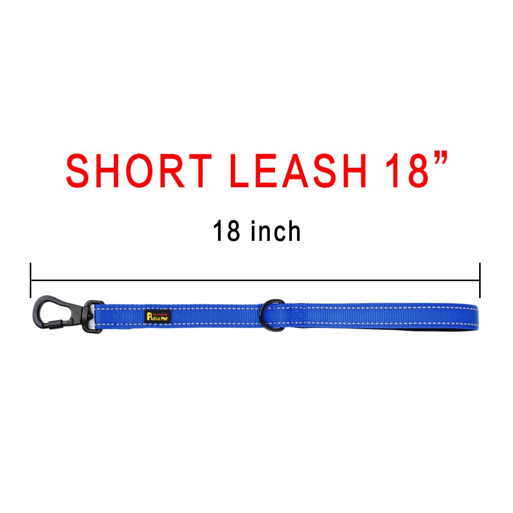 PLUTUS PET Correa corta de entrenamiento para perros con asa acolchada para perros medianos y grandes, correa de tráfico resistente de 18 pulgadas con clip de mosquetón para escalar, caminar o guiar