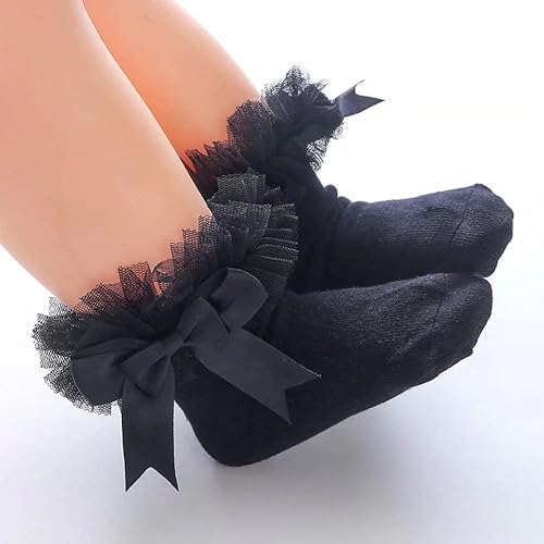 Miniatura 6 de Calcetines con volantes para bebé, 4 unidades, color blanco, negro, gris, rosa, multicolor