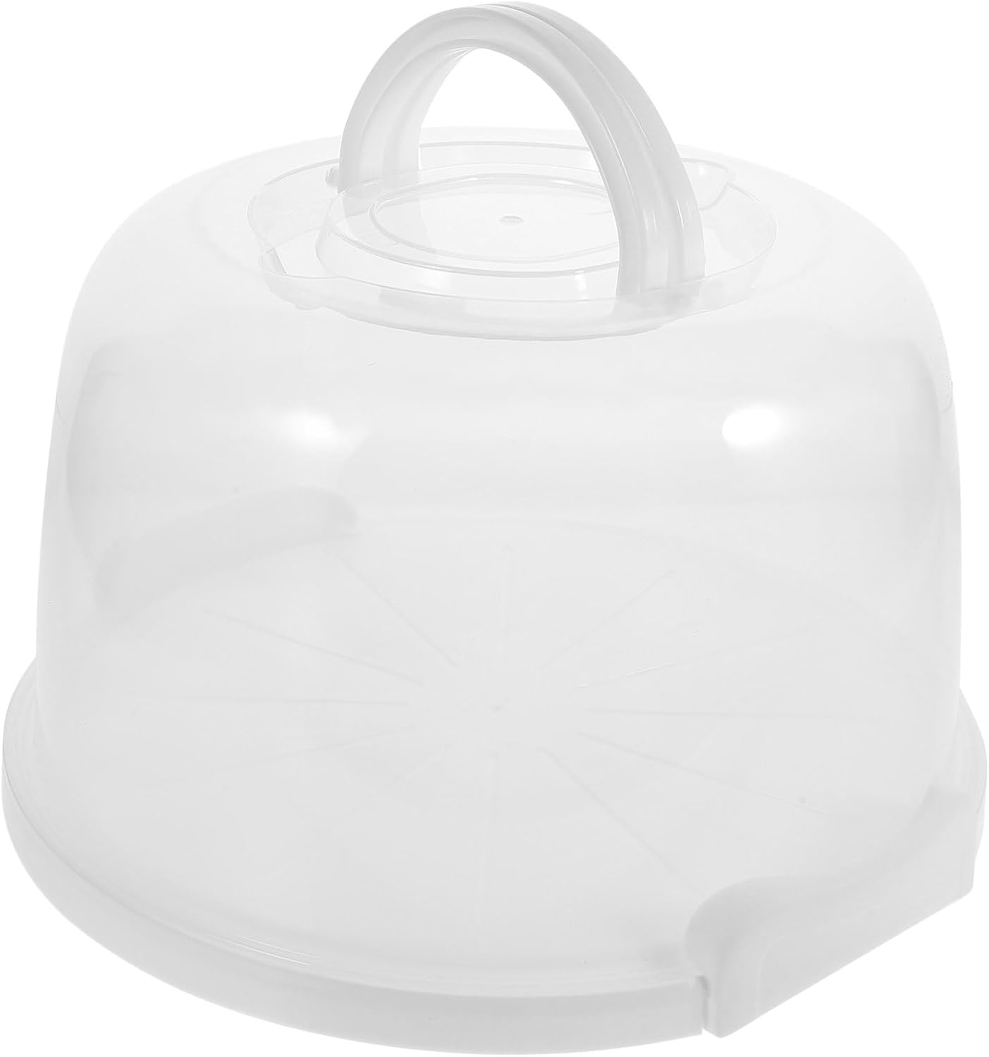 GARVALON Reusable Cake Box with Handle 8-inch White Tall Cake Carrier Baking Container Transport and Storage