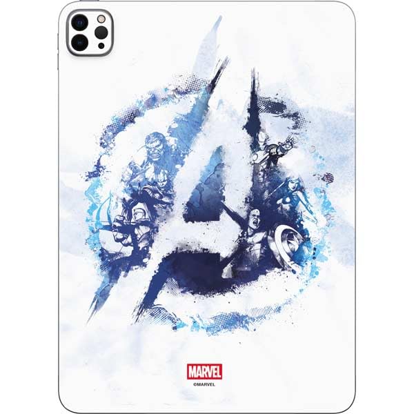 Skinit Decal Tablet Skin Compatible with iPad Pro 11in (2021) - Officially Licensed Marvel Avengers Blue Logo Design
