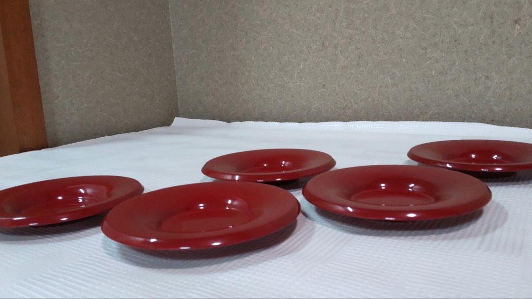 Amazon.co.jp: 琉球漆器 茶托 (朱無地) 茶道具 5客 伝統工芸品 沖縄