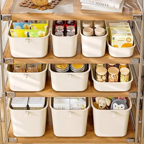 Image of HoopVool Multi Purpose Plastic Storage Bins Stackable Organizer Boxes with Lids, Stackable Crates for Home & Kitchen, items like books, clothes, snacks, toys. (Pack of 1, Medium - 24 X 16 X 14.5 CM)