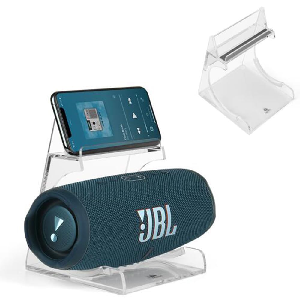 Coyktonty Desktop Stand for JBL Charge5/6/5 WiFi Wireless Portable Bluetooth Speaker,Acrylic Display Stands,Anti-Slip Table Supports (Transparent)