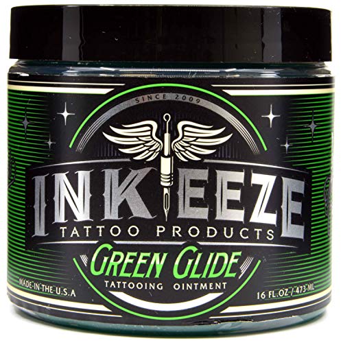 Inkeeze Green Glide Tattoo Ointment 16oz Jar Tattooing Care