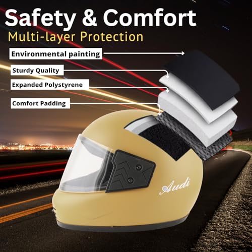 Image of Sage Square Audi Full Face Clear Visor Helmet | ISI Certified | High Standard Safety | Extra Comfort & Stylish