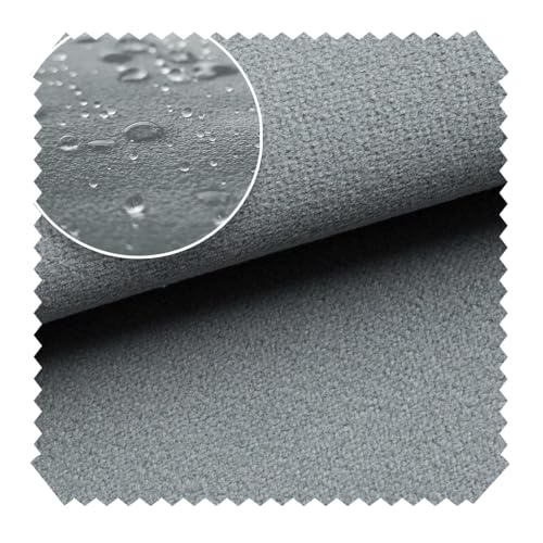 novely® TRITON - Microfaser Velours in Wildleder-Optik - Wasserabweisender Möbelstoff - Pflegeleichte Meterware 1lfm Farbe: 14 Mittel Grau