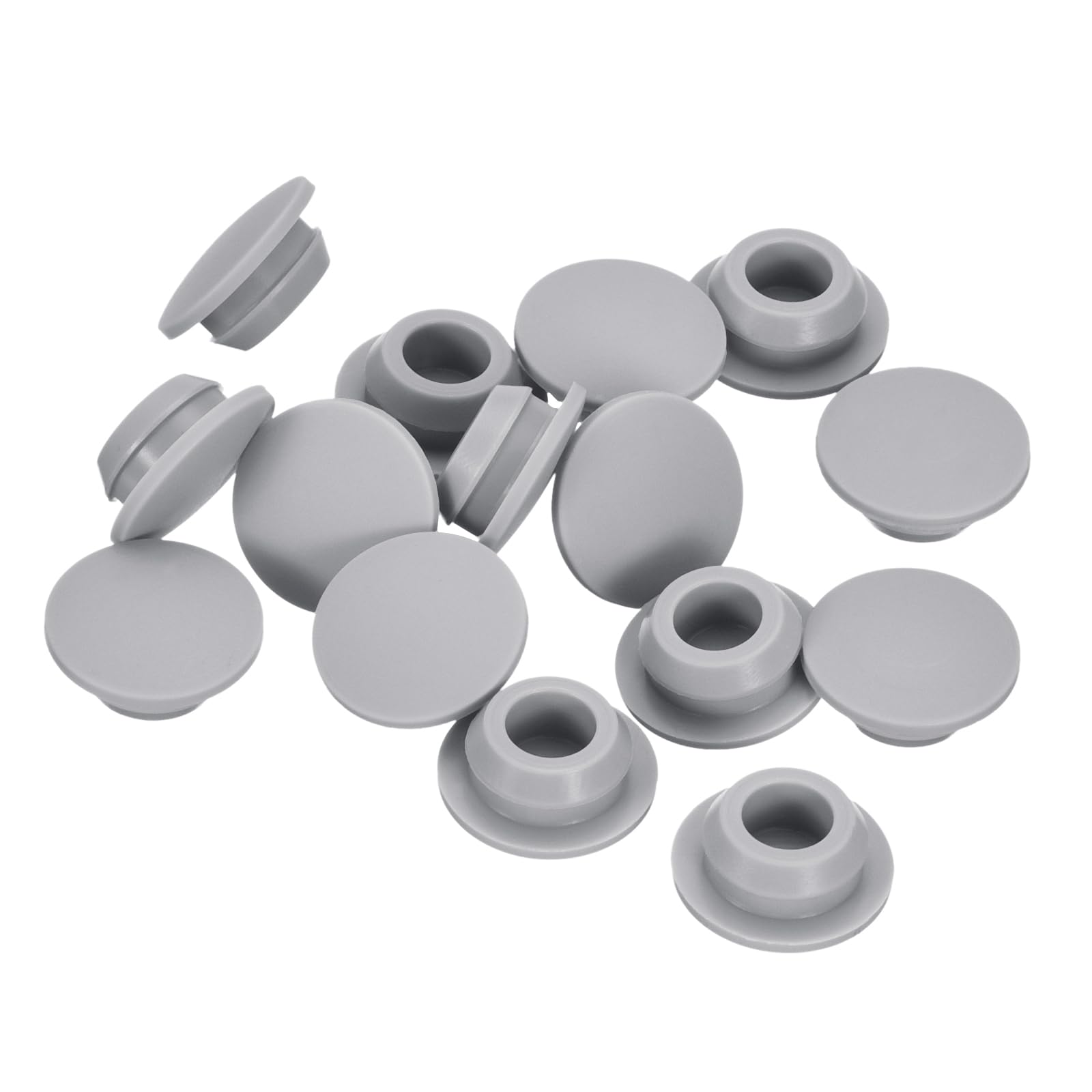 uxcell 15Pcs Silicone Plugs, Rubber Round Snap in Locking Hole Plugs for 10-10.5mm Hole, Hole Stoppers Waterproof Hole Plug for Metal Tube, Furniture