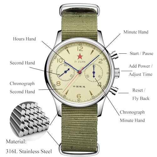 Image of HEMUDU Seagull 1963 ST19 Movement 40mm 38mm Mechanical Chronograph Sapphire Movement Swan Neck Men Watch