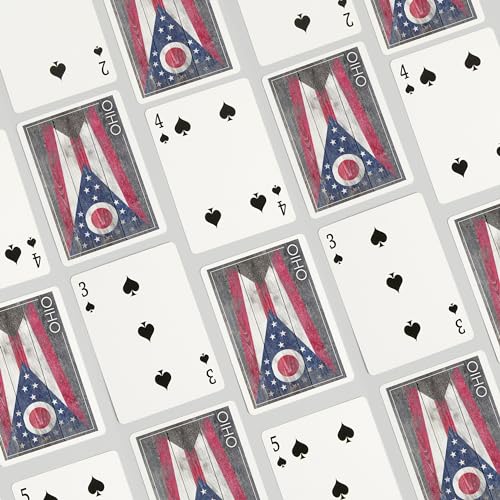 Baraja Rustic Ohio State Flag, 52 cartas tamaño póker miniatura 4