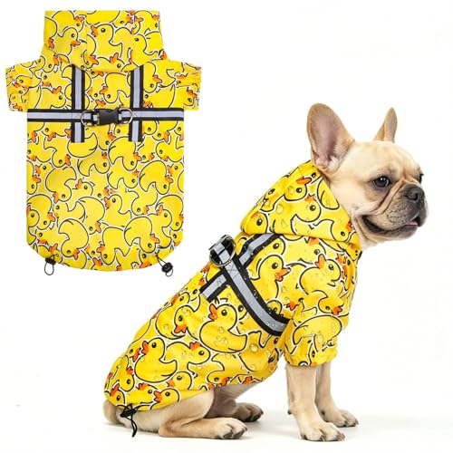 Image of BEAUTYZOO Dog Raincoats for Medium Dogs, Waterproof Rain Jacket with Hood