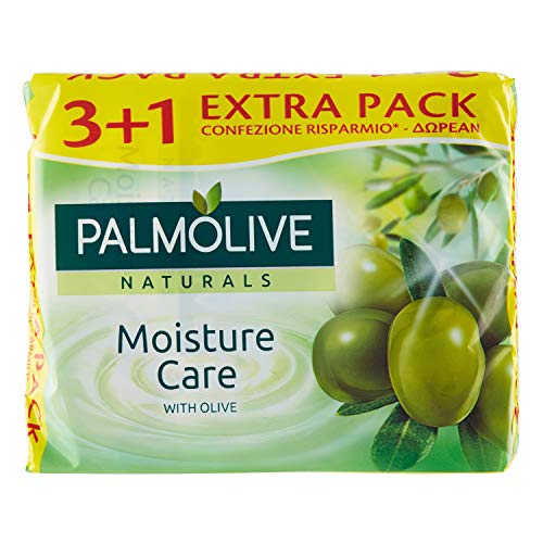 Palmolive Naturals – Jabón, enriquecido con extracto de oliva, 360 g, 4 unidades