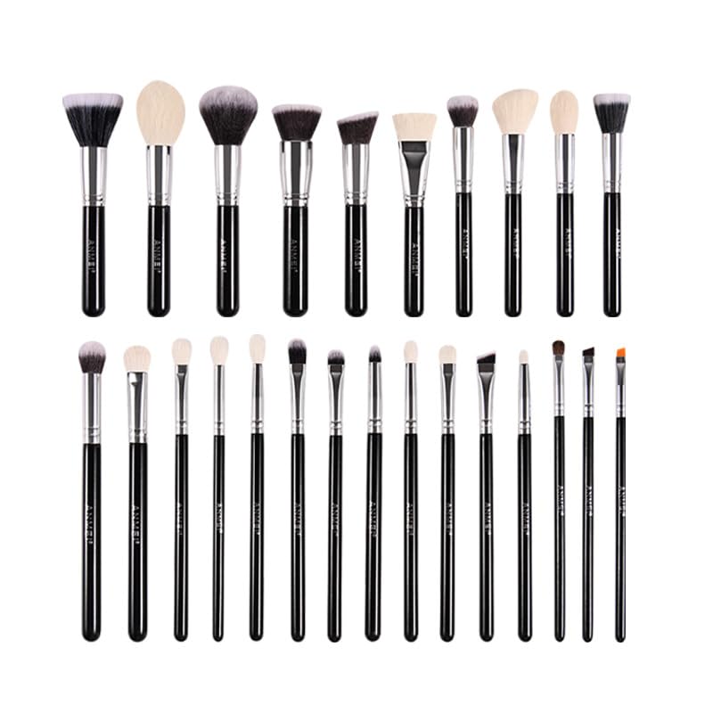 25-Piece Makeup Brush Set Professional Makeup Brushes Premium Quality Cosmetic Brushes Eyeshadow Blending Brush Highlighter Brush Blush Brush Concealer Brush Detail Brush (B)