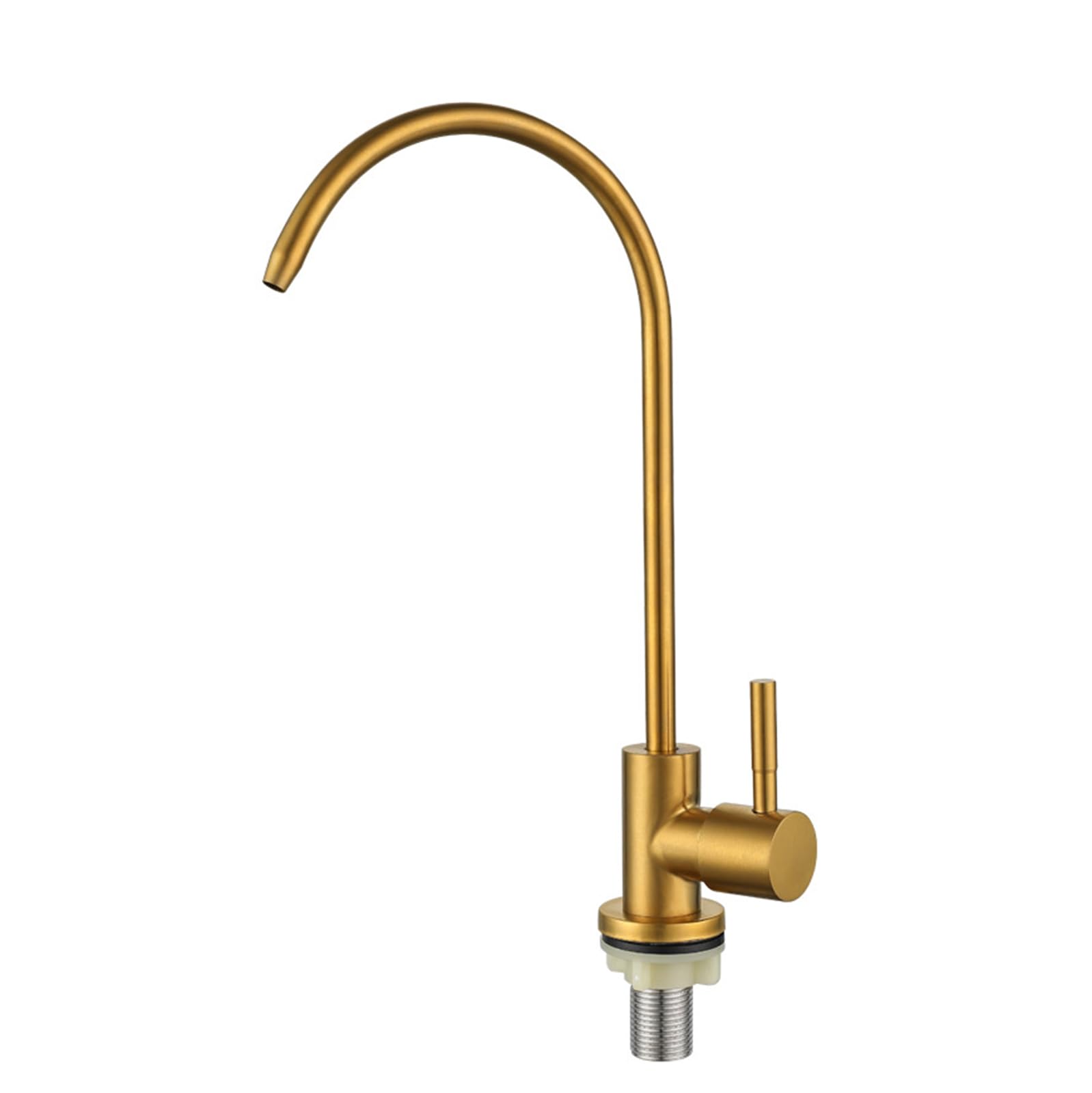 Faucet Gold Swan Neck Kitchen Sink Faucet with Drinking Water Filter Single Cold Tap
