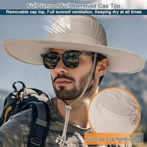 Cooltto L/XL/XXL Wide Brim Sun Hat UPF 50+, Waterproof & Breathable for Men, Women - for Fishing, Hiking, Camping & Traveling - Image 6
