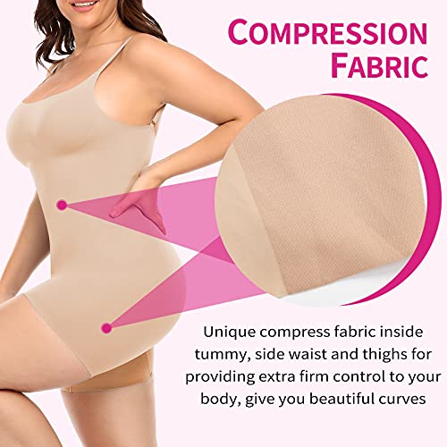 Slimbelle Shapewear For Women Tummy Control Seamless Bodysuit With Adjustable Straps Full Body Shaper Plus Size Nude Xl #TOP3